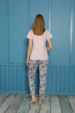 Moda Çizgi Kadın Pamuk Pijama Takım 20502P