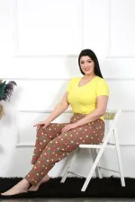 Moda Çizgi Kadın Pamuklu Büyük Beden Alt Pijama 27470