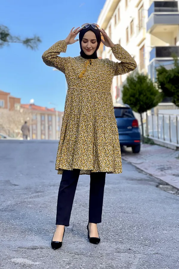 Moda Çizgi Desenli Tunik