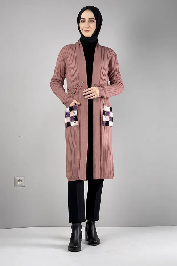 Moda Çizgi Triko Hırka