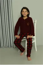 Moda Çizgi Erkek Çocuk WelSoft Polar Bordo Pijama Takımı 20549