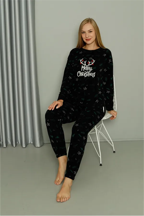 Moda Çizgi Welsoft Polar Kadın Pijama Takımı 8514