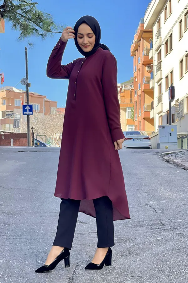 Moda Çizgi Desenli Tunik