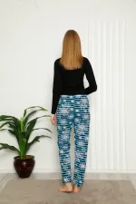 Moda Çizgi Kadın Alt Pijama