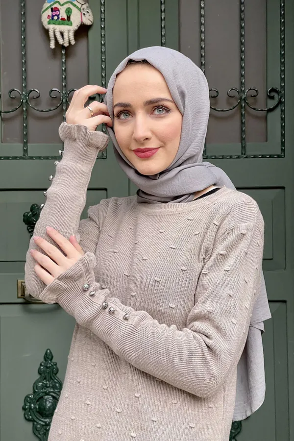 Moda Çizgi Triko Tunik