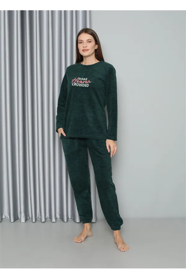 Moda Çizgi Welsoft Polar Kadın Pijama Takımı 8516