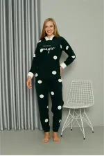 Moda Çizgi Welsoft Polar Kadın Kapşonlu Pijama Takımı 8512