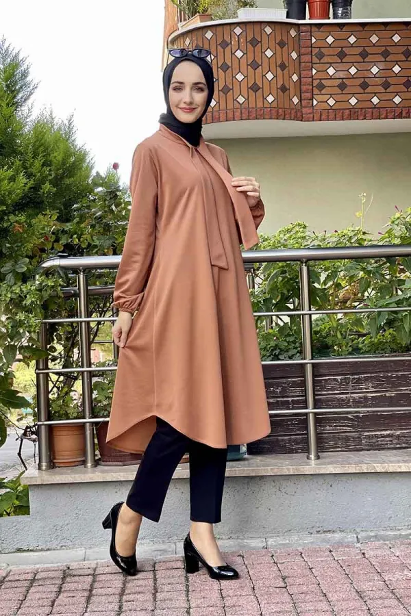 Moda Çizgi Desenli Tunik