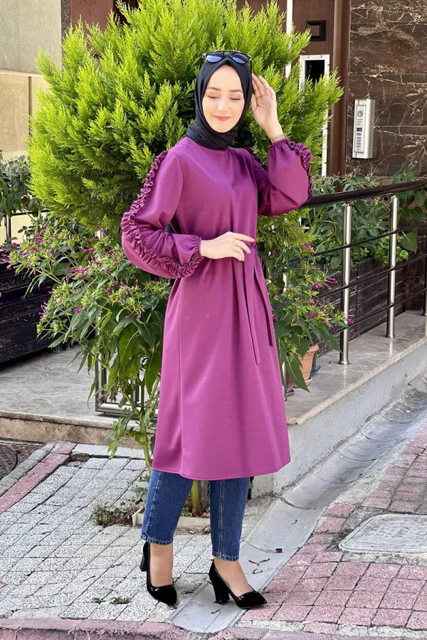 Moda Çizgi Desenli Tunik