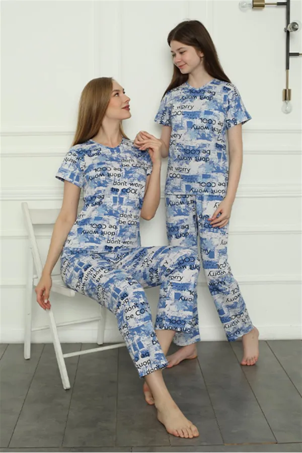 Moda Çizgi Anne Kız Aile Penye Pijama Takım Ayrı Ayrı Satılır. Fiyatları Farklıdır 50104