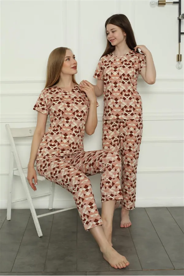 Moda Çizgi Anne Kız Aile Penye Pijama Takım Ayrı Ayrı Satılır. Fiyatları Farklıdır 50103