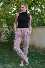 Moda Çizgi Kadın Welsoft Polar Tek Alt Pijama 210056