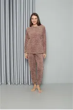 Moda Çizgi Welsoft Polar Kadın Pijama Takımı 8519