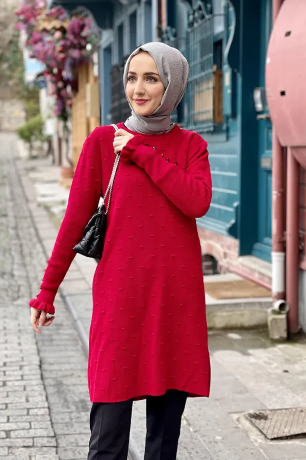 Moda Çizgi Triko Tunik