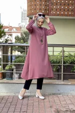 Moda Çizgi Desenli Tunik