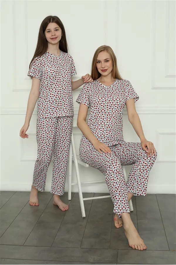 Moda Çizgi Anne Kız Aile Penye Pijama Takım Ayrı Ayrı Satılır. Fiyatları Farklıdır 50119