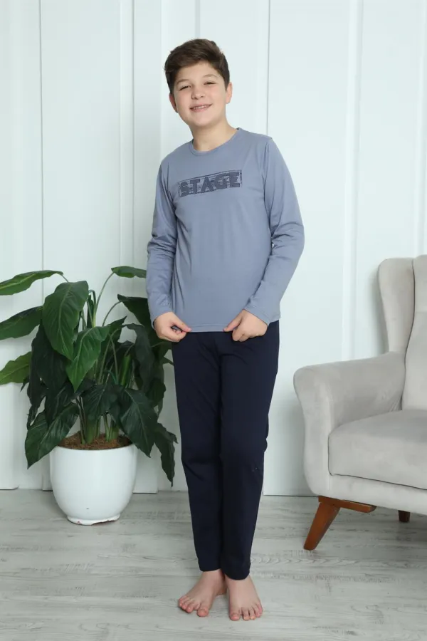 Moda Çizgi Erkek Çocuk Penye Pijama Takım 20411