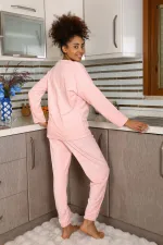 Moda Çizgi Kadın Kadife Pijama Takım 4183