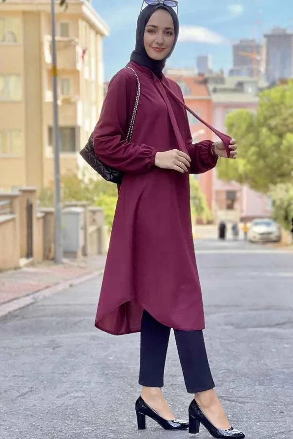 Moda Çizgi Desenli Tunik