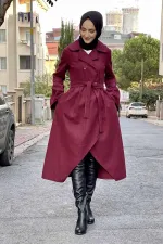 Kaşe Kaban Bordo