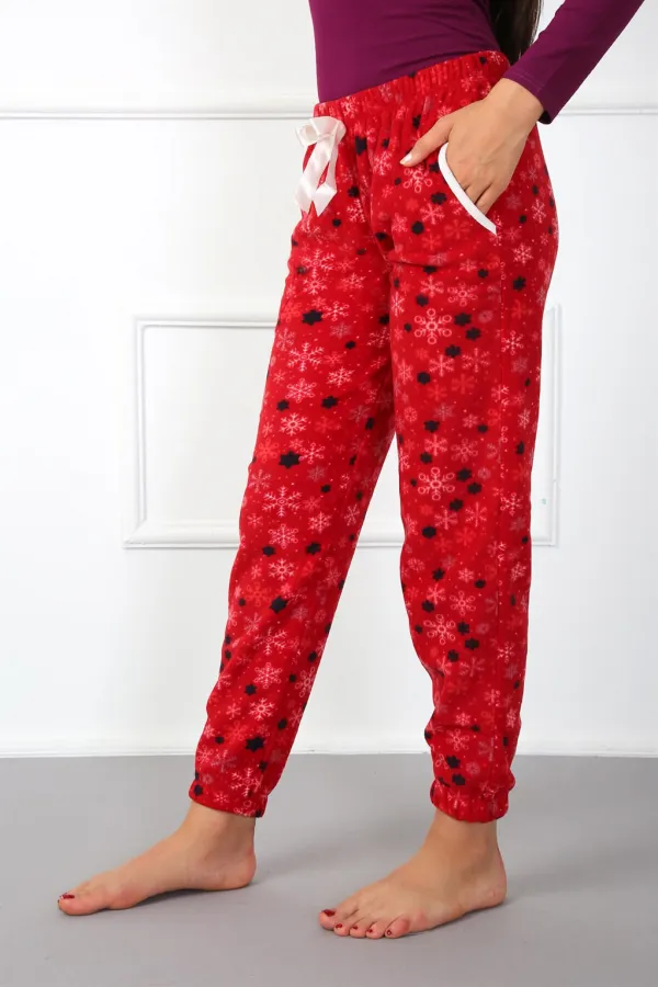 Moda Çizgi Bayan Welsoft Polar Tek Alt Pijama 210040