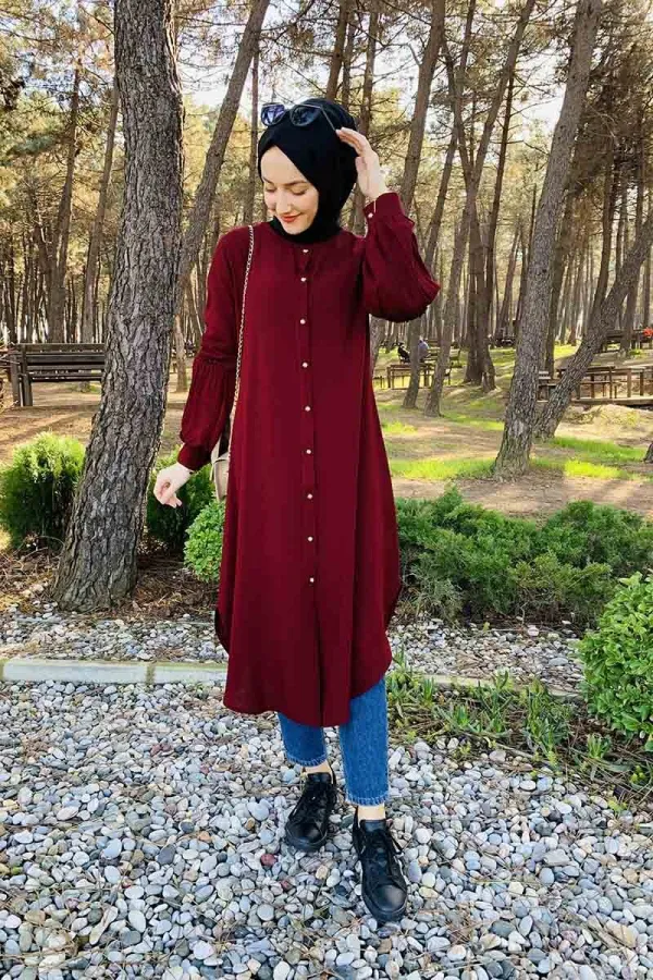 Moda Çizgi Desenli Tunik