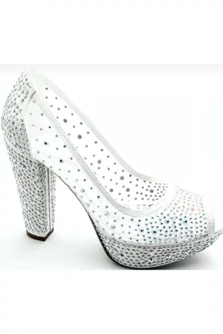 Kadın Sedef Taşlı Abiye Topuklu Ayakkabı 586398